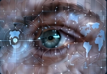 Eye with superimposed digital vision technology